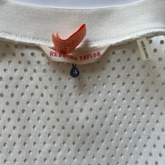 Rebecca Taylor Laser cut poplin bomber ivory white  jacket 6 M - Picture 11 of 12